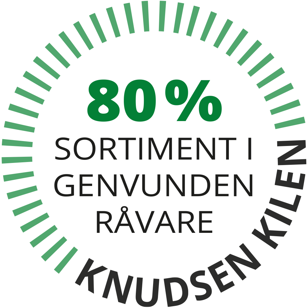80% sortiment i genvunden råvare